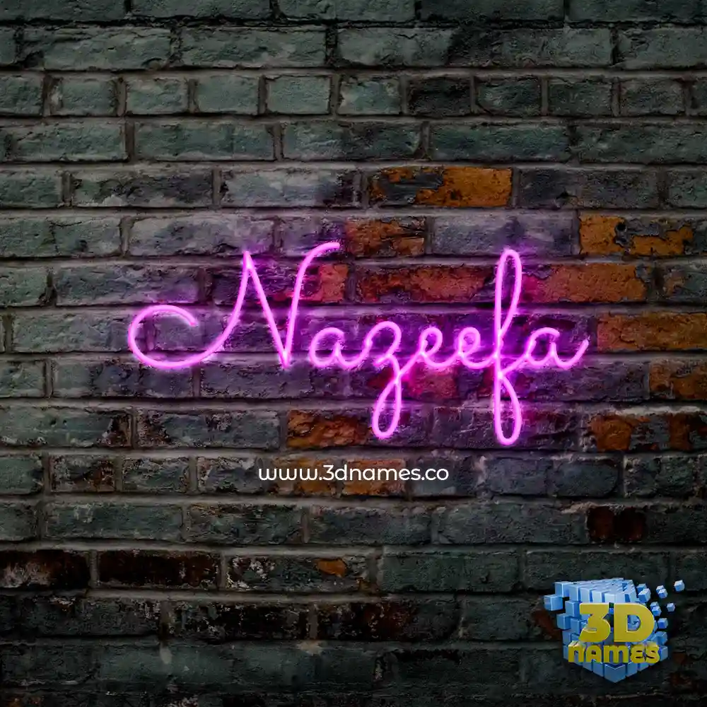 nazeefa in Pink Neon style - 3D name wallpaper