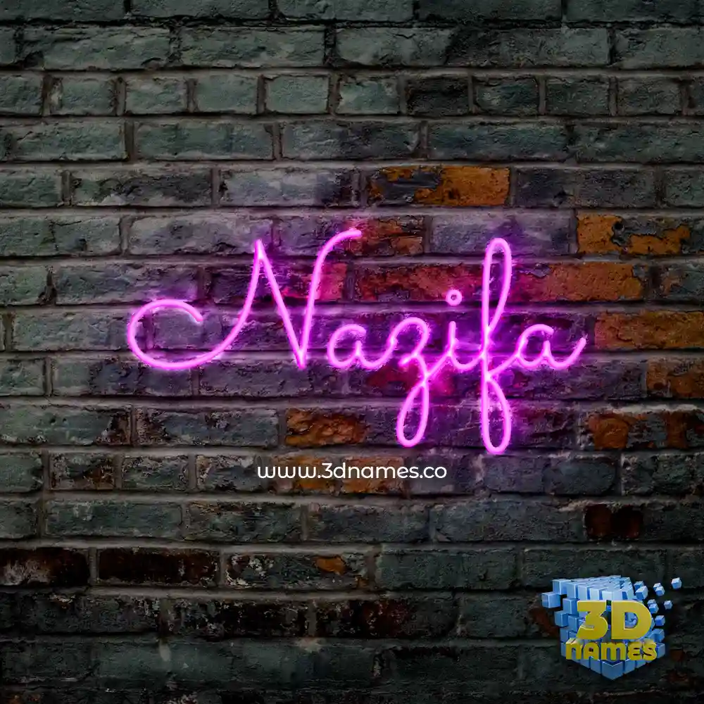nazifa in Pink Neon style - 3D name wallpaper