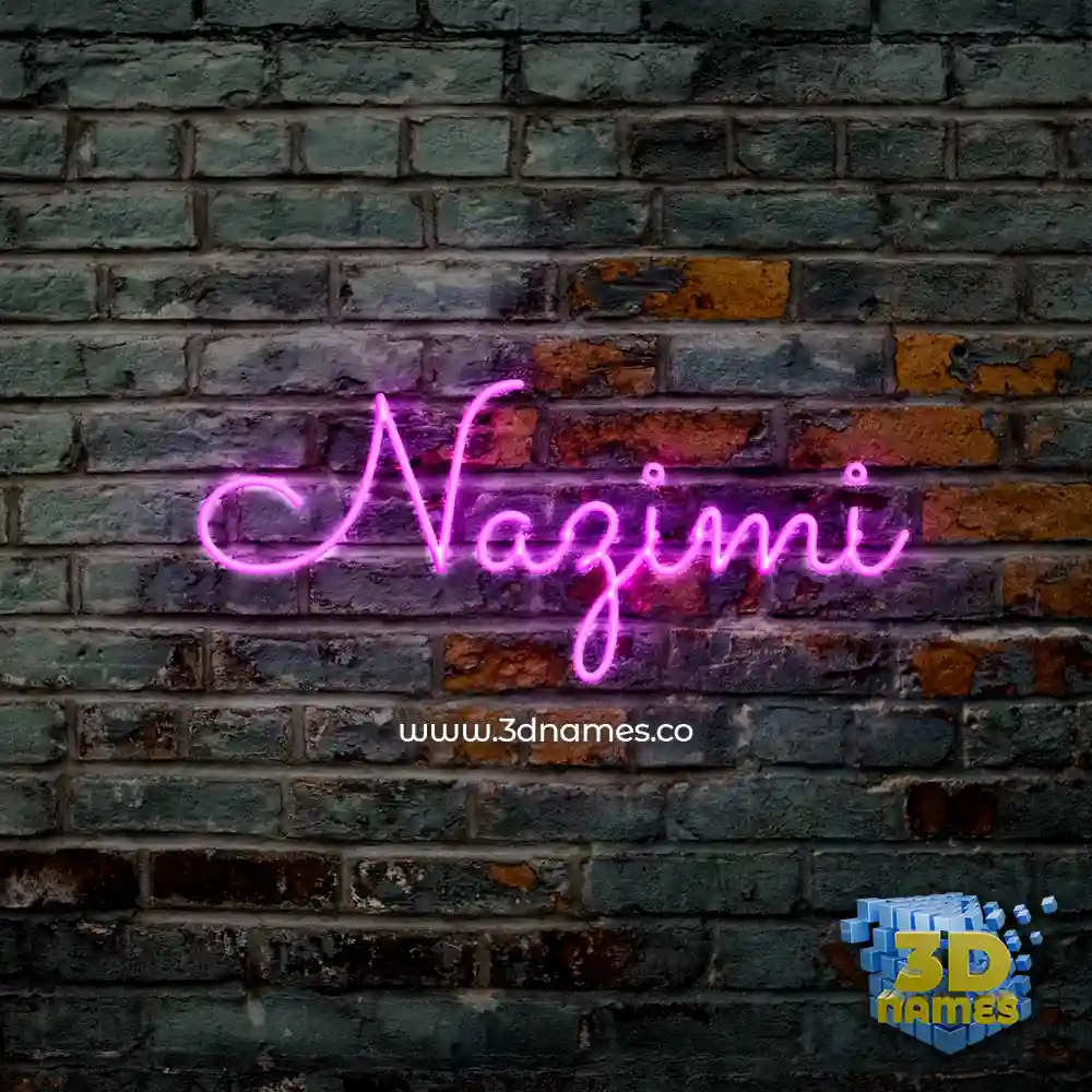 nazimi in Pink Neon style - 3D name wallpaper