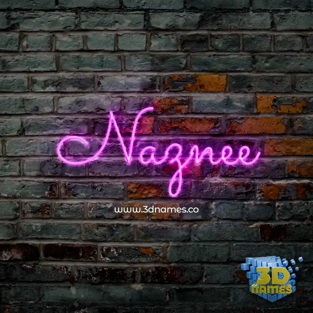 naznee in Pink Neon style - 3D name wallpaper
