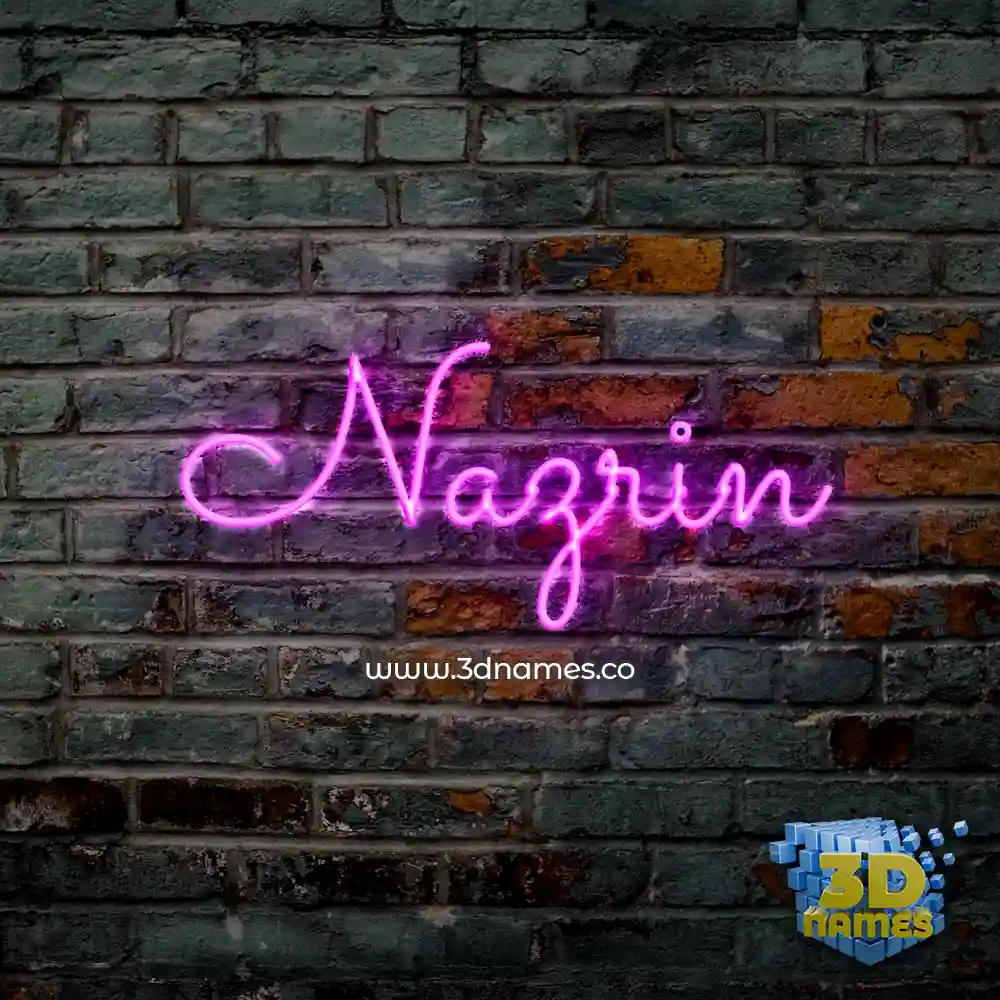 nazrin in Pink Neon style - 3D name wallpaper
