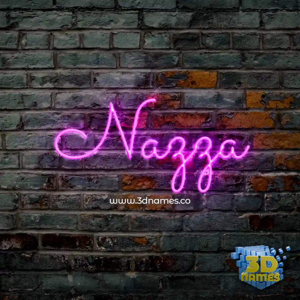 nazza in Pink Neon style - 3D name wallpaper