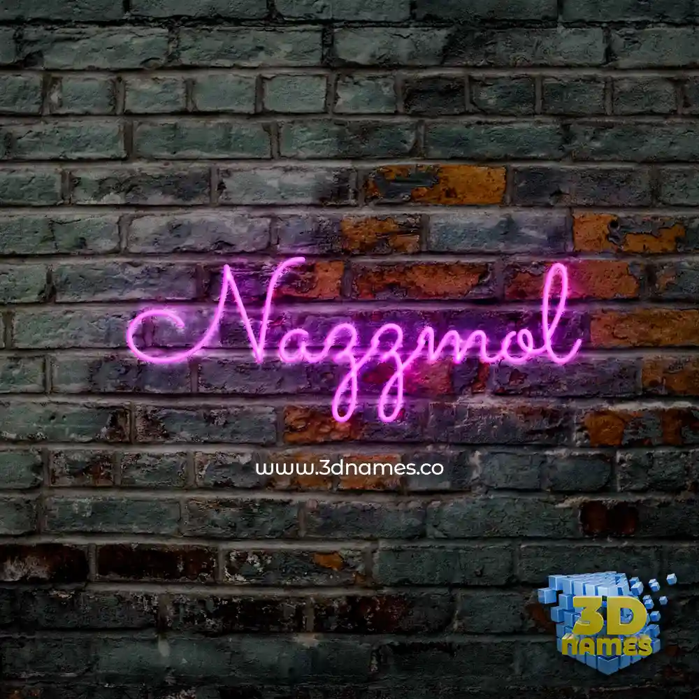 nazzmol in Pink Neon style - 3D name wallpaper
