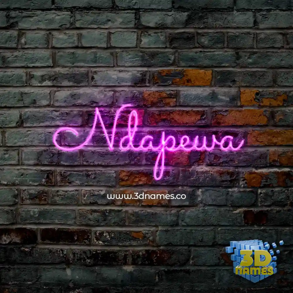 ndapewa in Pink Neon style - 3D name wallpaper