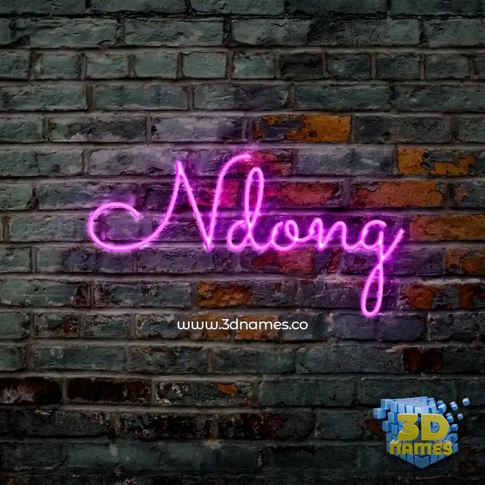 ndong in Pink Neon style - 3D name wallpaper