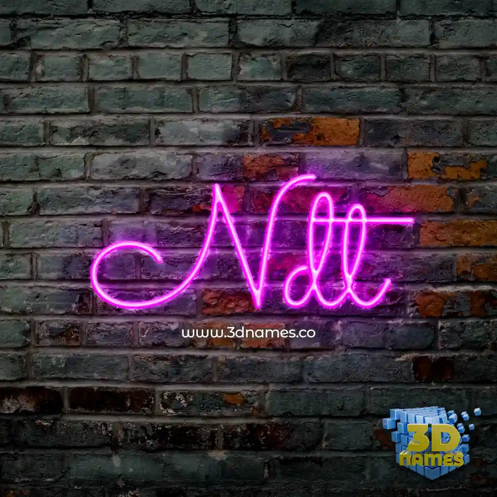 ndt in Pink Neon style - 3D name wallpaper