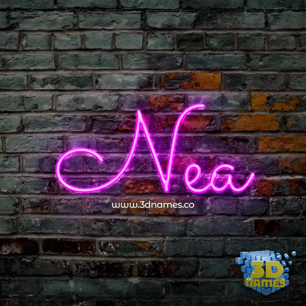 nea in Pink Neon style - 3D name wallpaper
