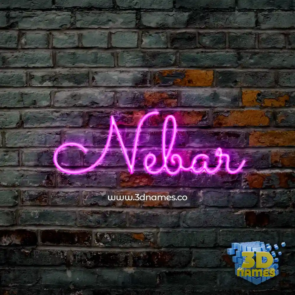 nebar in Pink Neon style - 3D name wallpaper