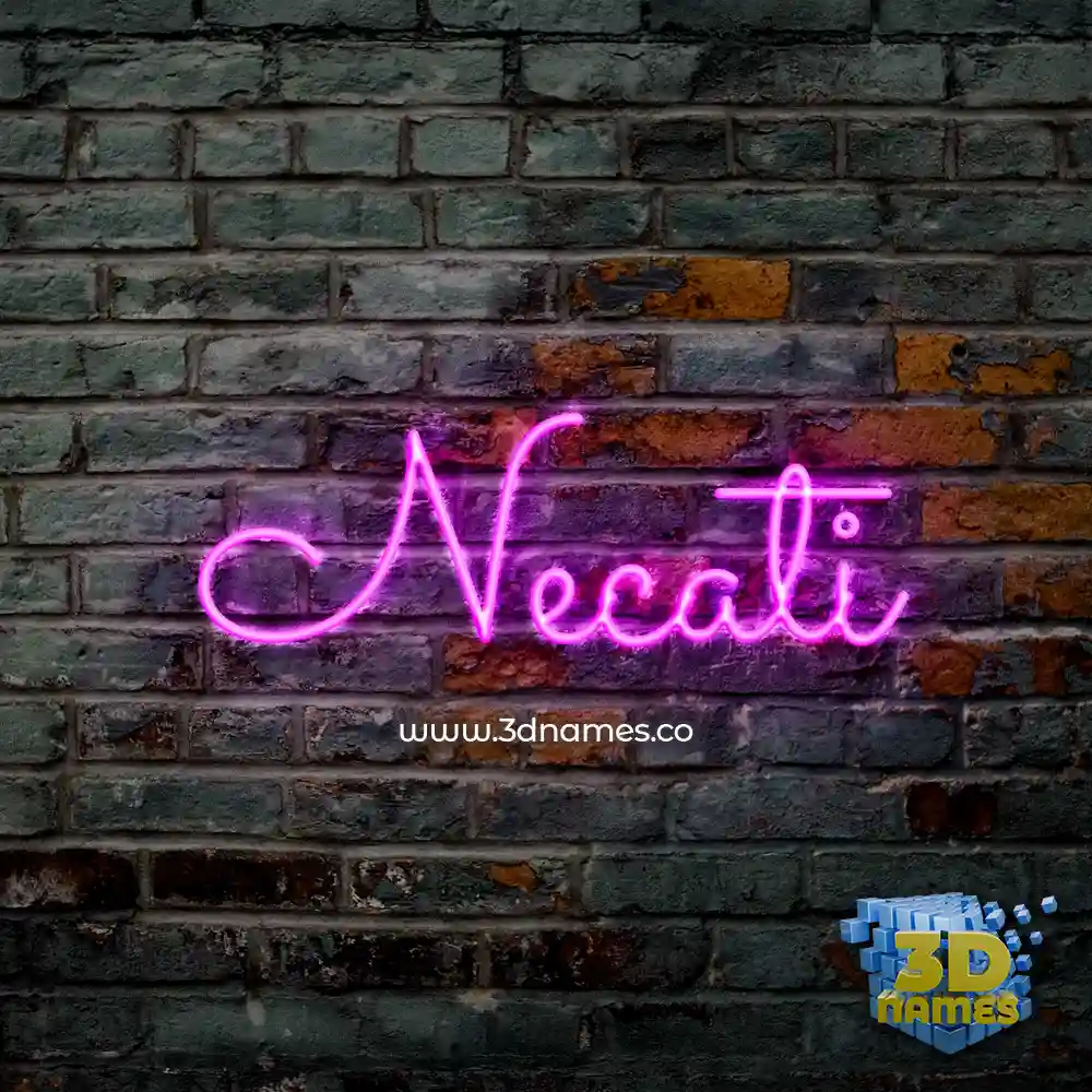 necati in Pink Neon style - 3D name wallpaper