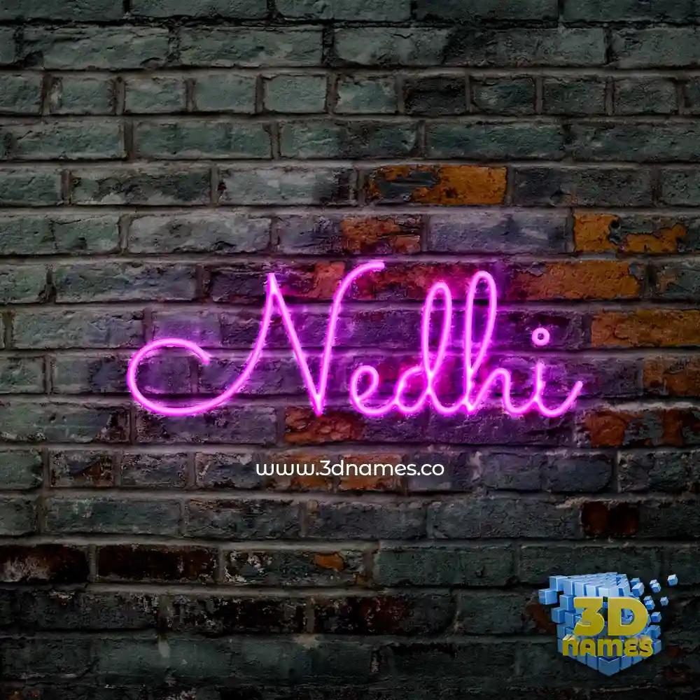 nedhi in Pink Neon style - 3D name wallpaper