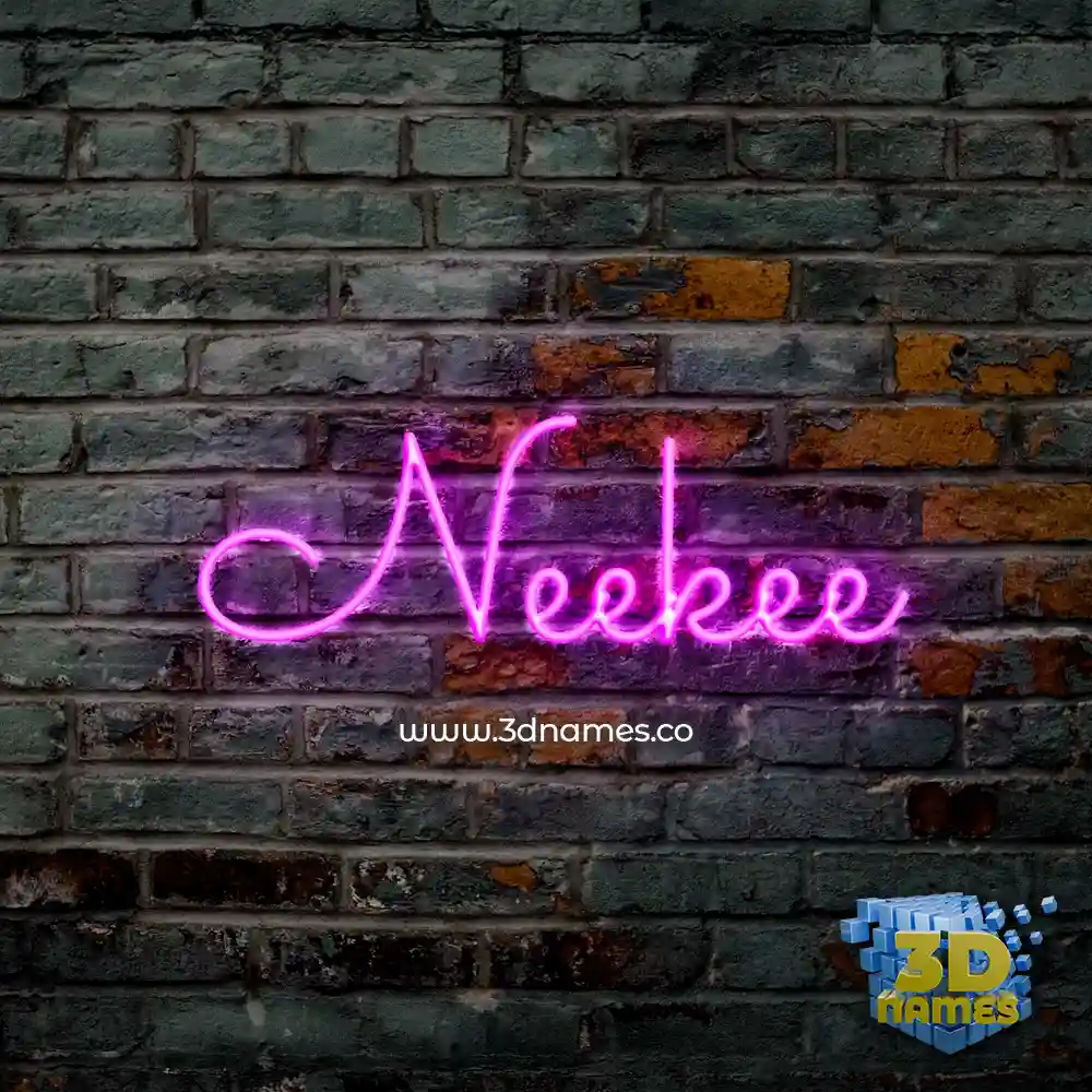 neekee in Pink Neon style - 3D name wallpaper