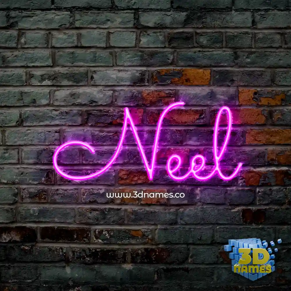 neel in Pink Neon style - 3D name wallpaper