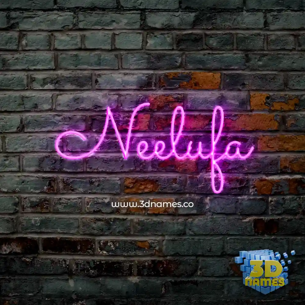 neelufa in Pink Neon style - 3D name wallpaper