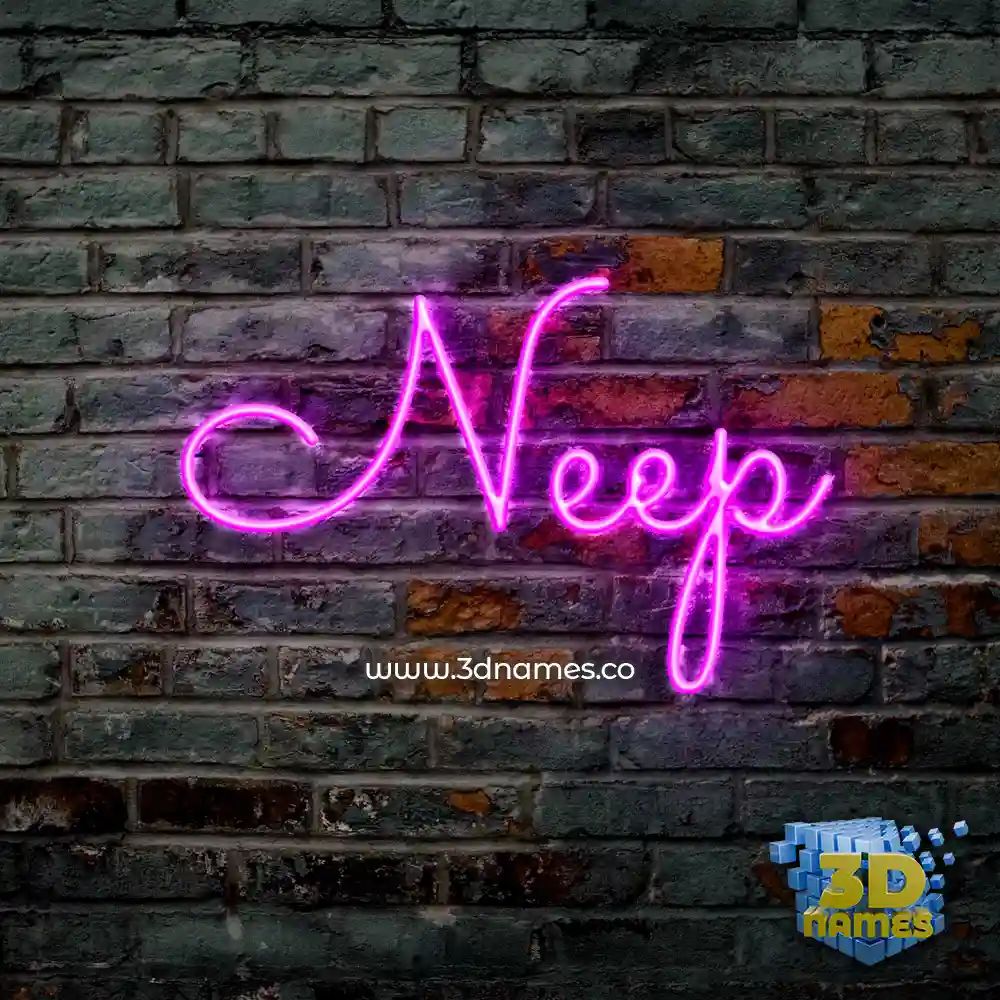 neep in Pink Neon style - 3D name wallpaper