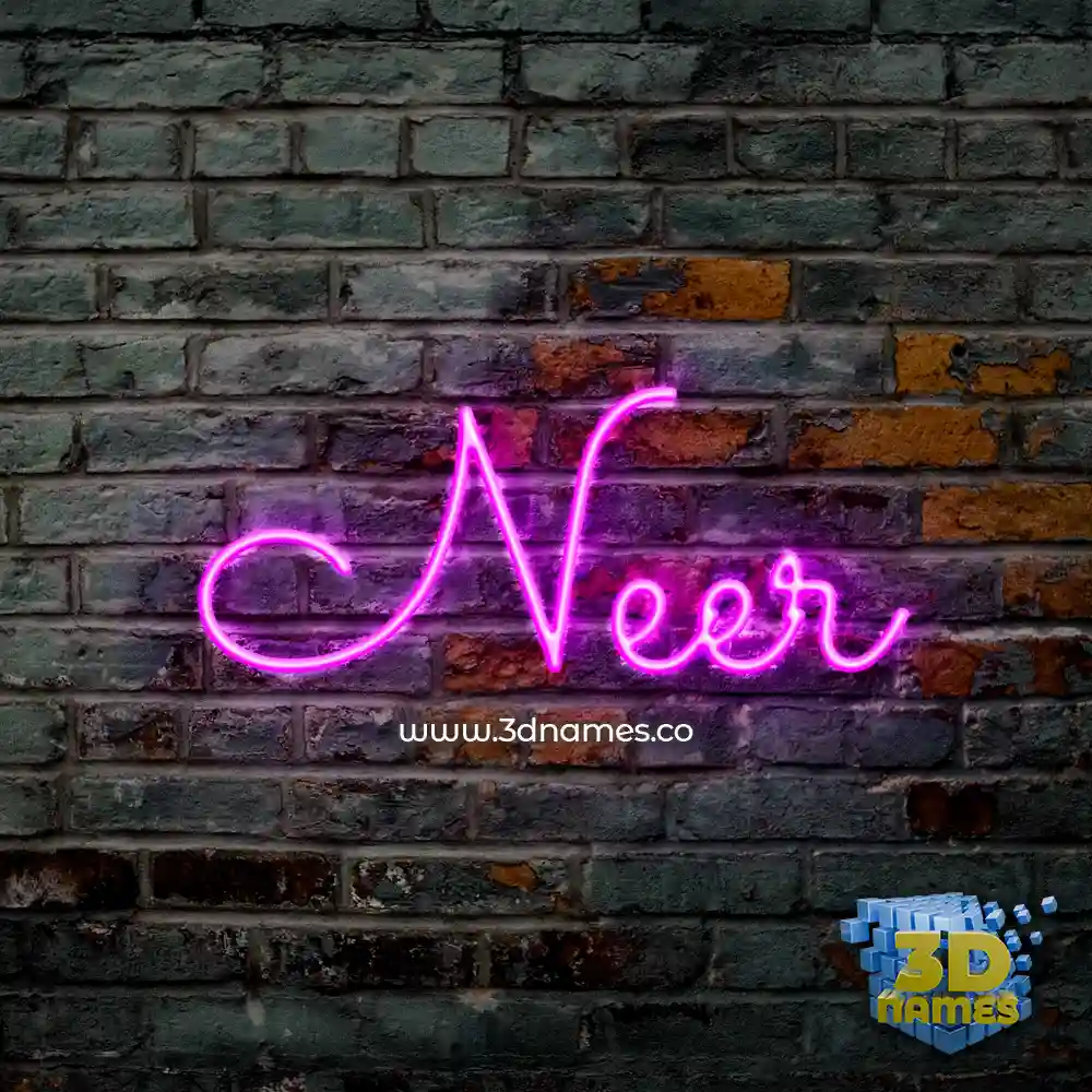 neer in Pink Neon style - 3D name wallpaper