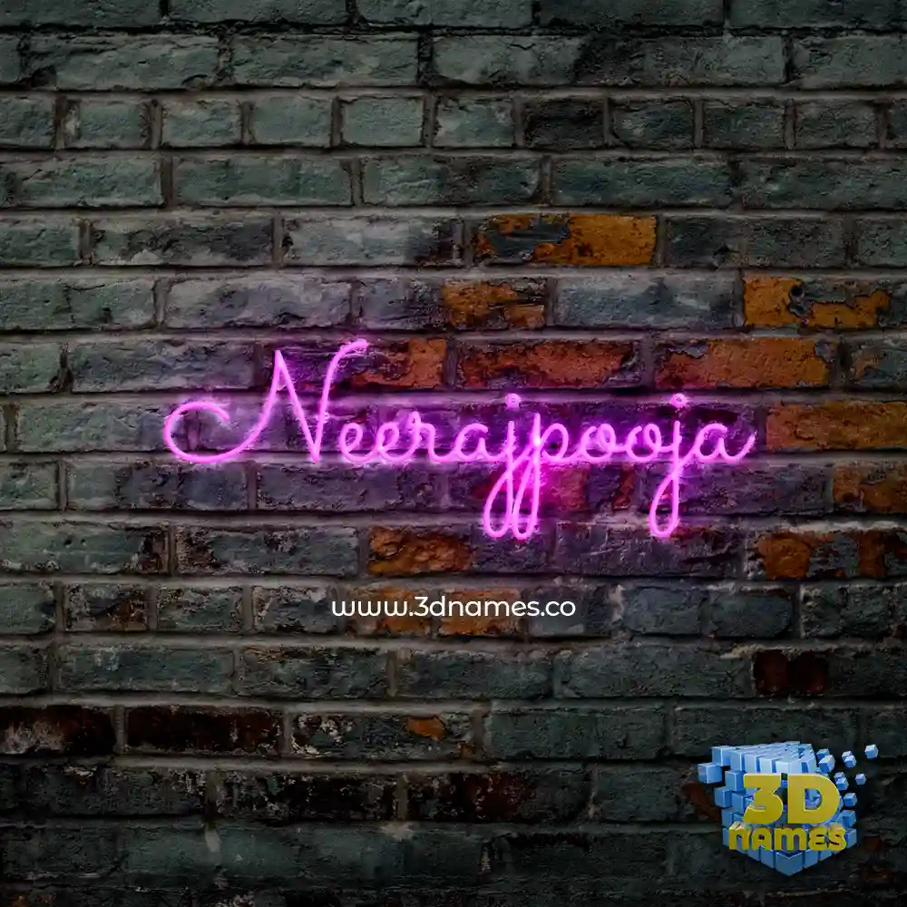 neerajpooja in Pink Neon style - 3D name wallpaper