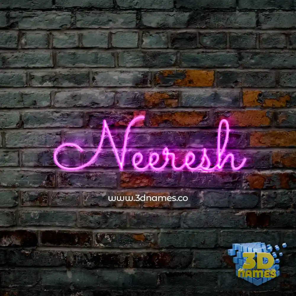 neeresh in Pink Neon style - 3D name wallpaper
