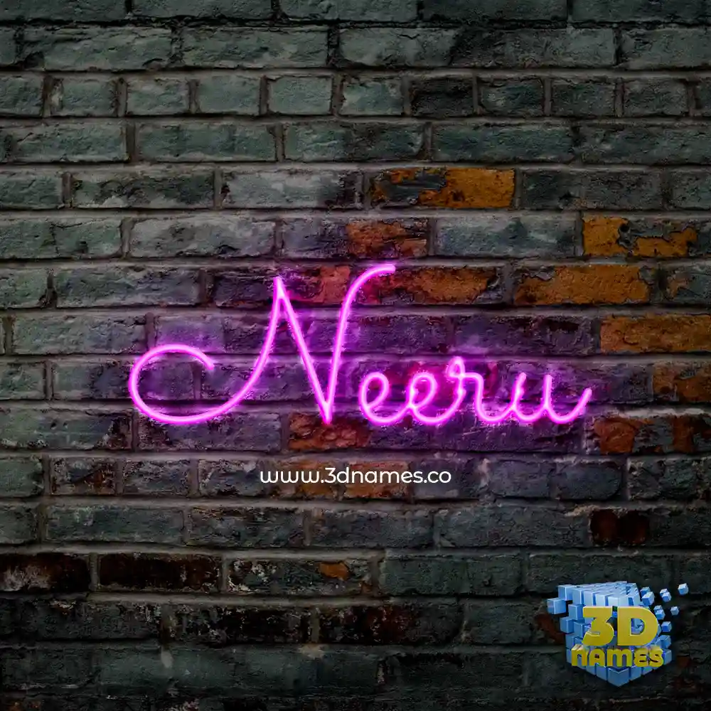 neeru in Pink Neon style - 3D name wallpaper