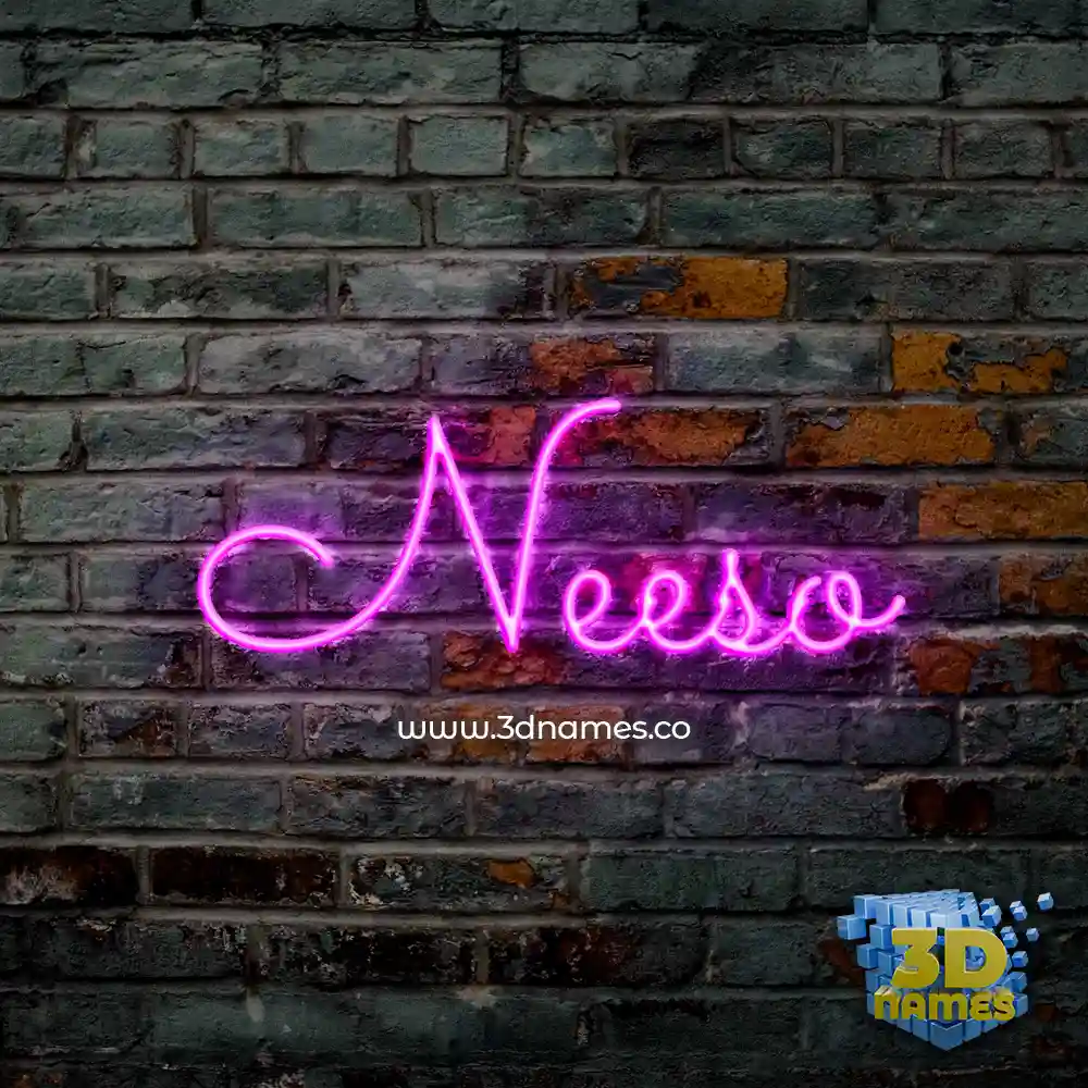 neeso in Pink Neon style - 3D name wallpaper
