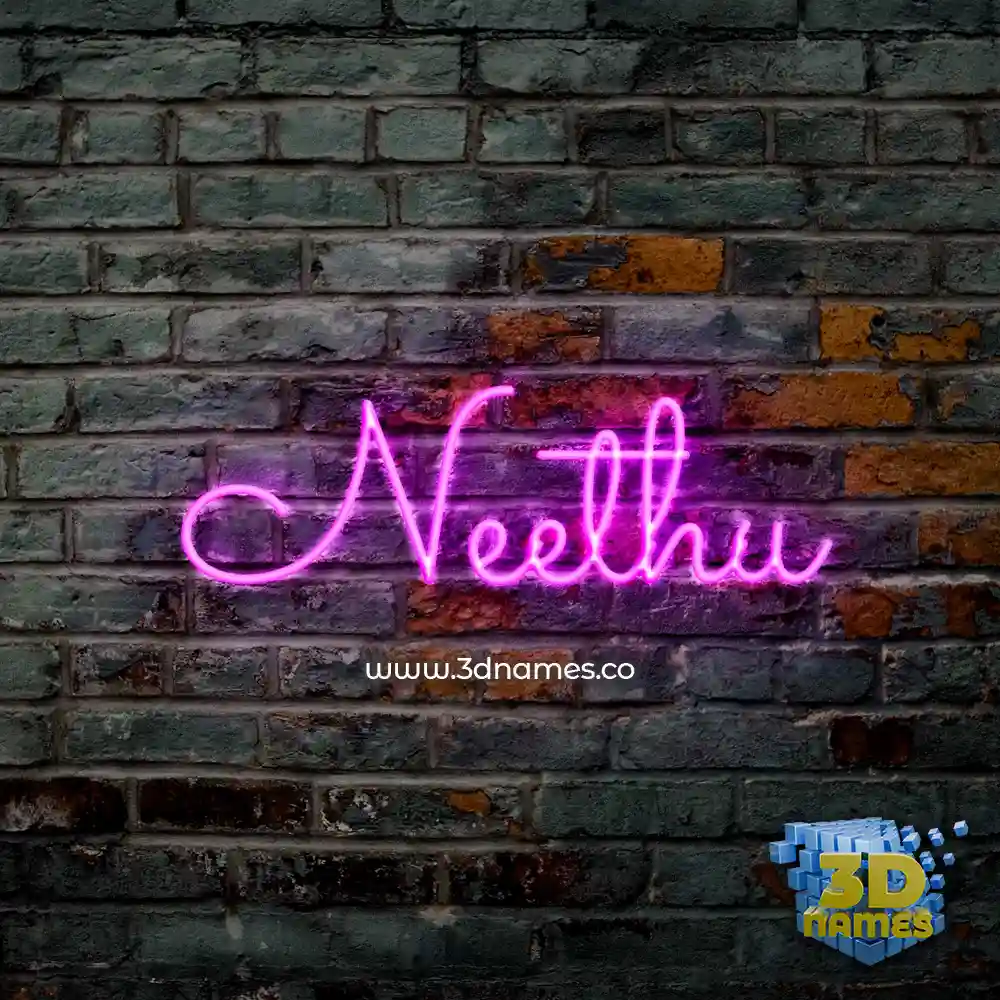 neethu in Pink Neon style - 3D name wallpaper