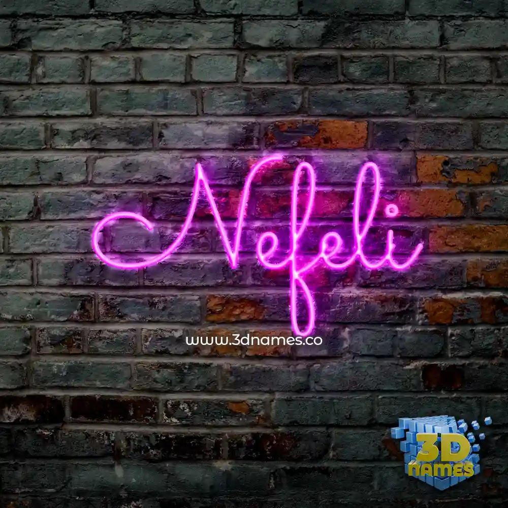 nefeli in Pink Neon style - 3D name wallpaper