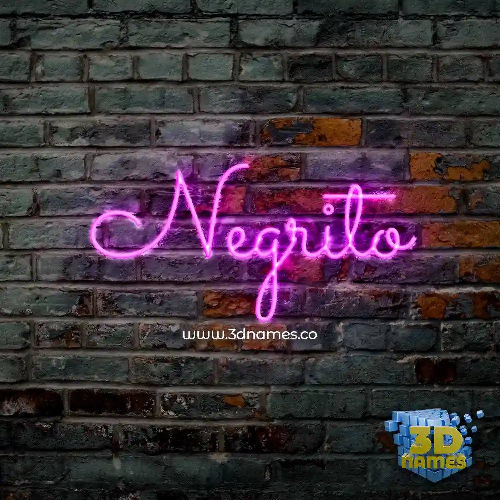 negrito in Pink Neon style - 3D name wallpaper