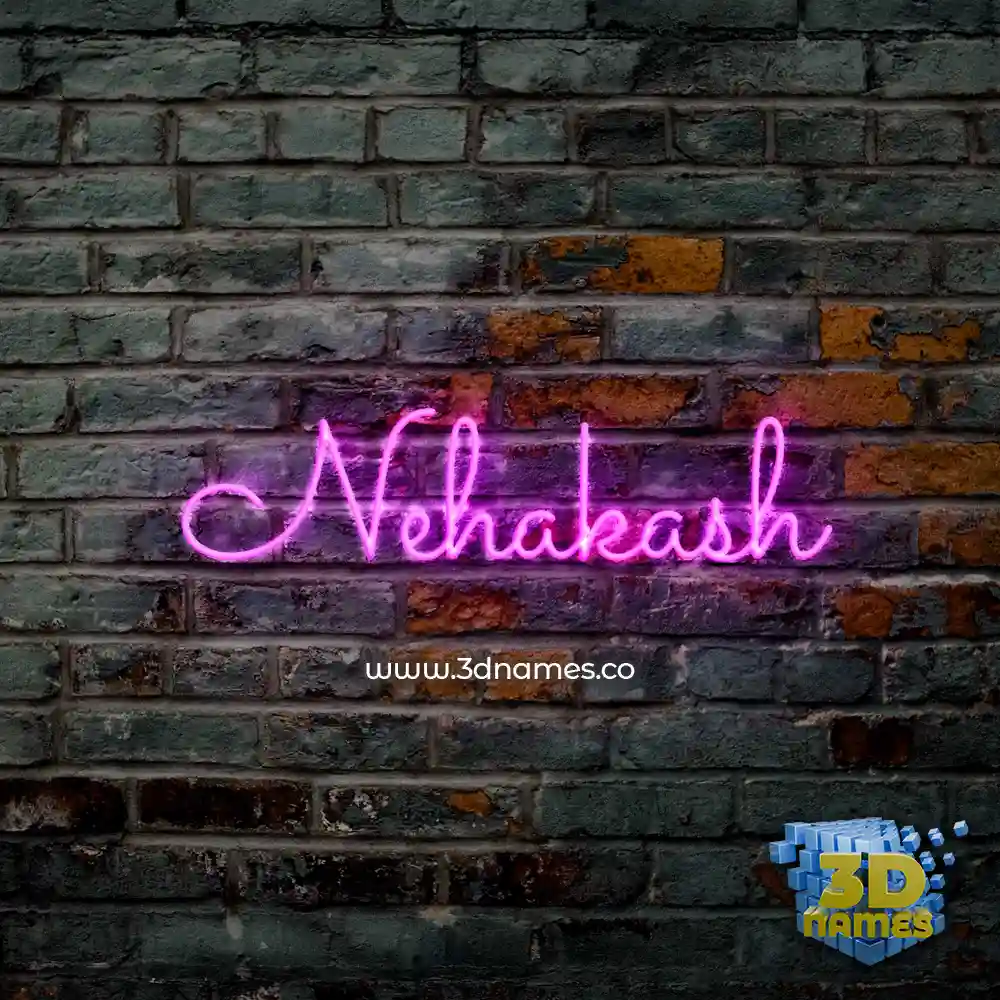 nehakash in Pink Neon style - 3D name wallpaper