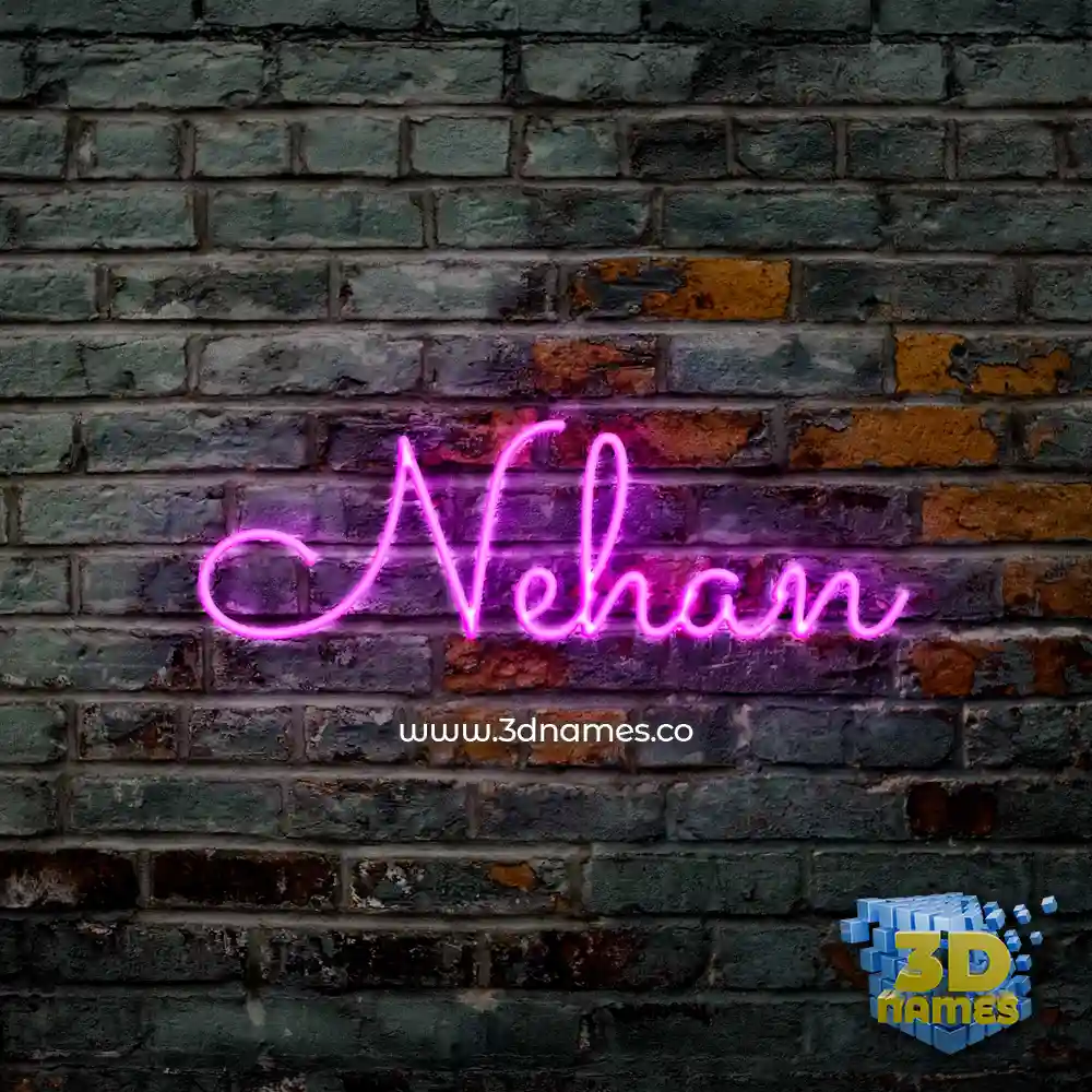 nehan in Pink Neon style - 3D name wallpaper