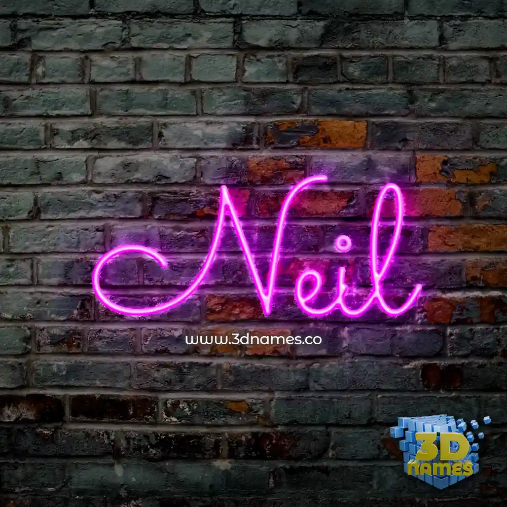 neil in Pink Neon style - 3D name wallpaper