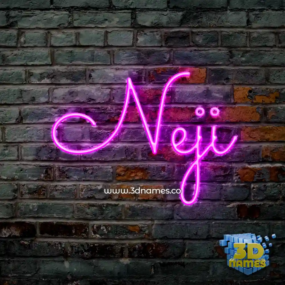 neji in Pink Neon style - 3D name wallpaper
