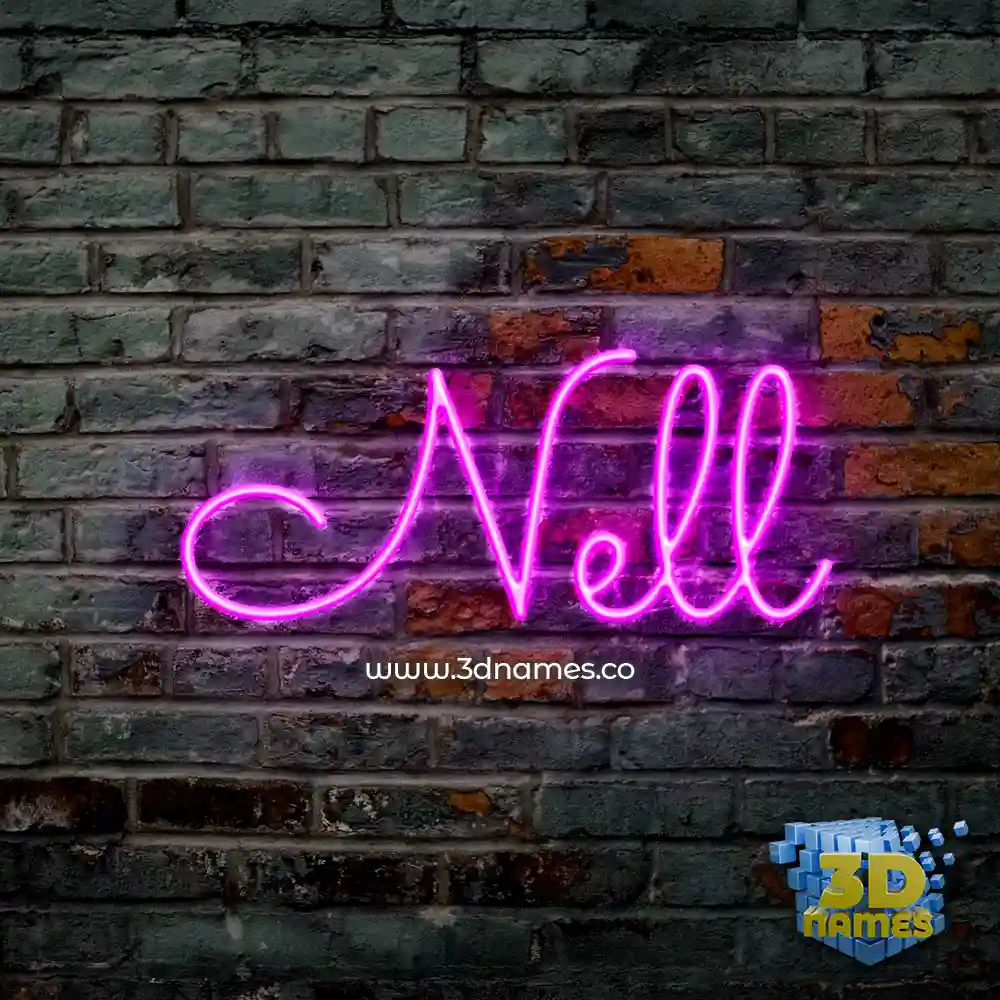 nell in Pink Neon style - 3D name wallpaper