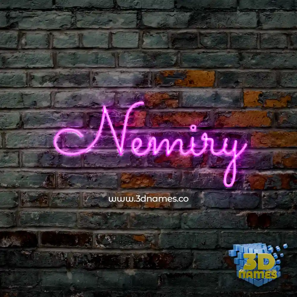 nemiry in Pink Neon style - 3D name wallpaper