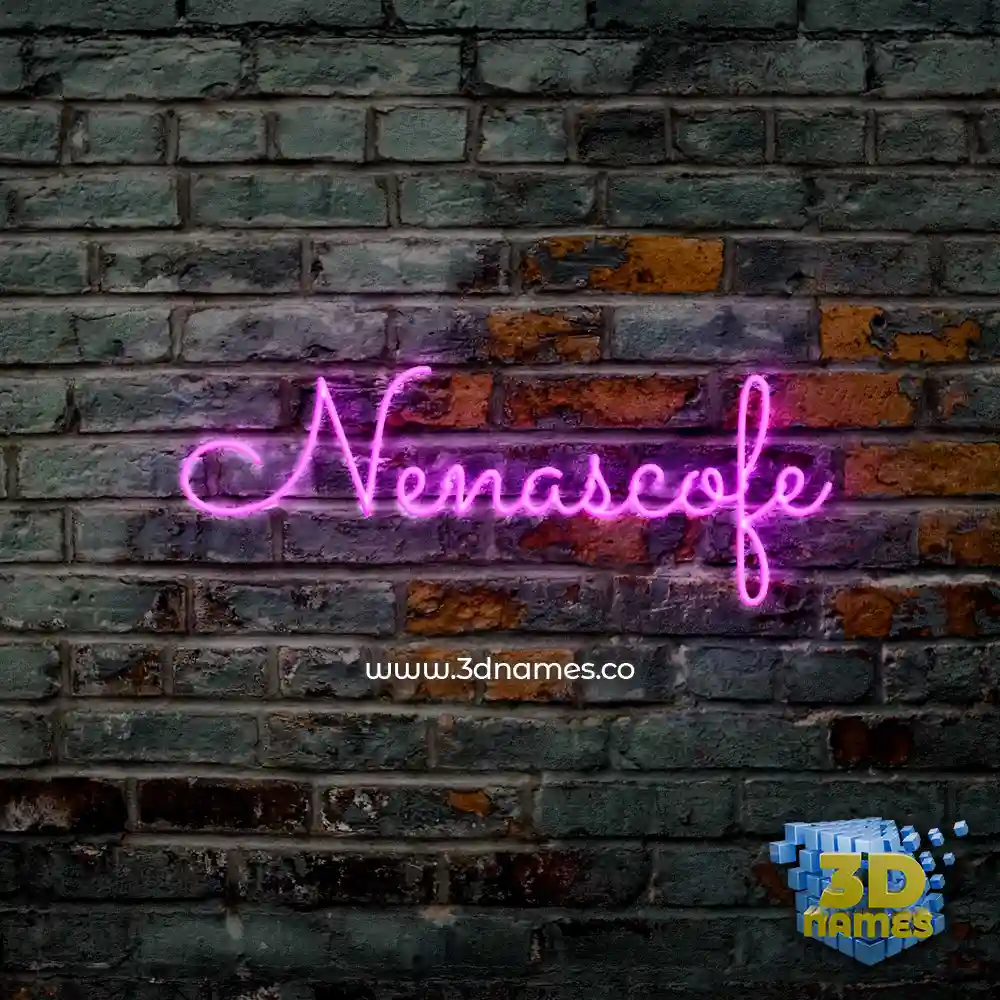 nenascofe in Pink Neon style - 3D name wallpaper