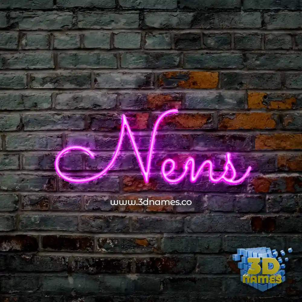 nens in Pink Neon style - 3D name wallpaper