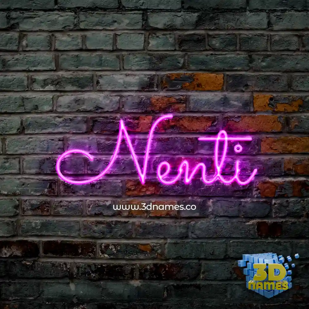 nenti in Pink Neon style - 3D name wallpaper