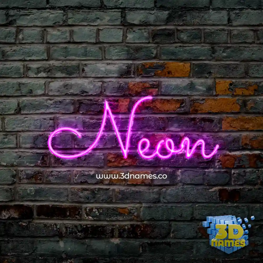 neon in Pink Neon style - 3D name wallpaper