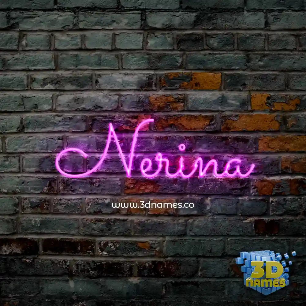 nerina in Pink Neon style - 3D name wallpaper