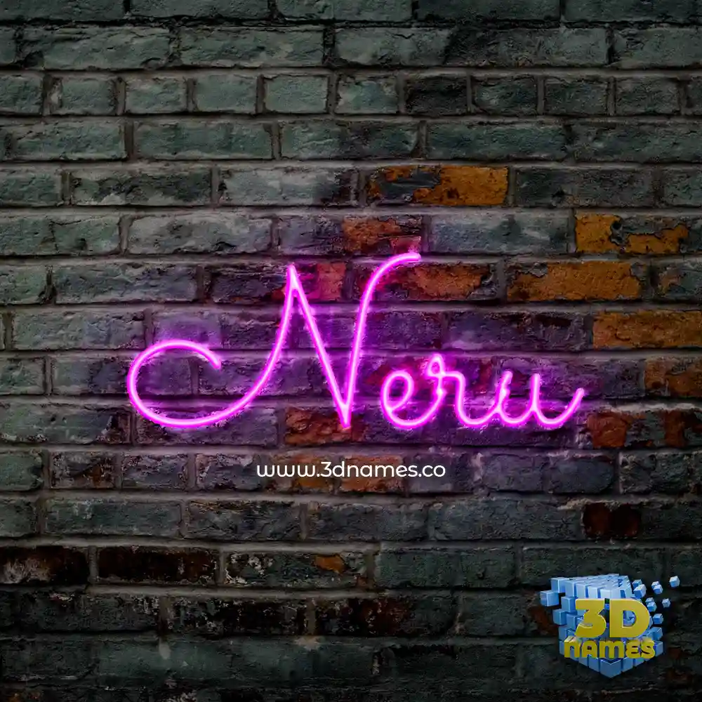 neru in Pink Neon style - 3D name wallpaper