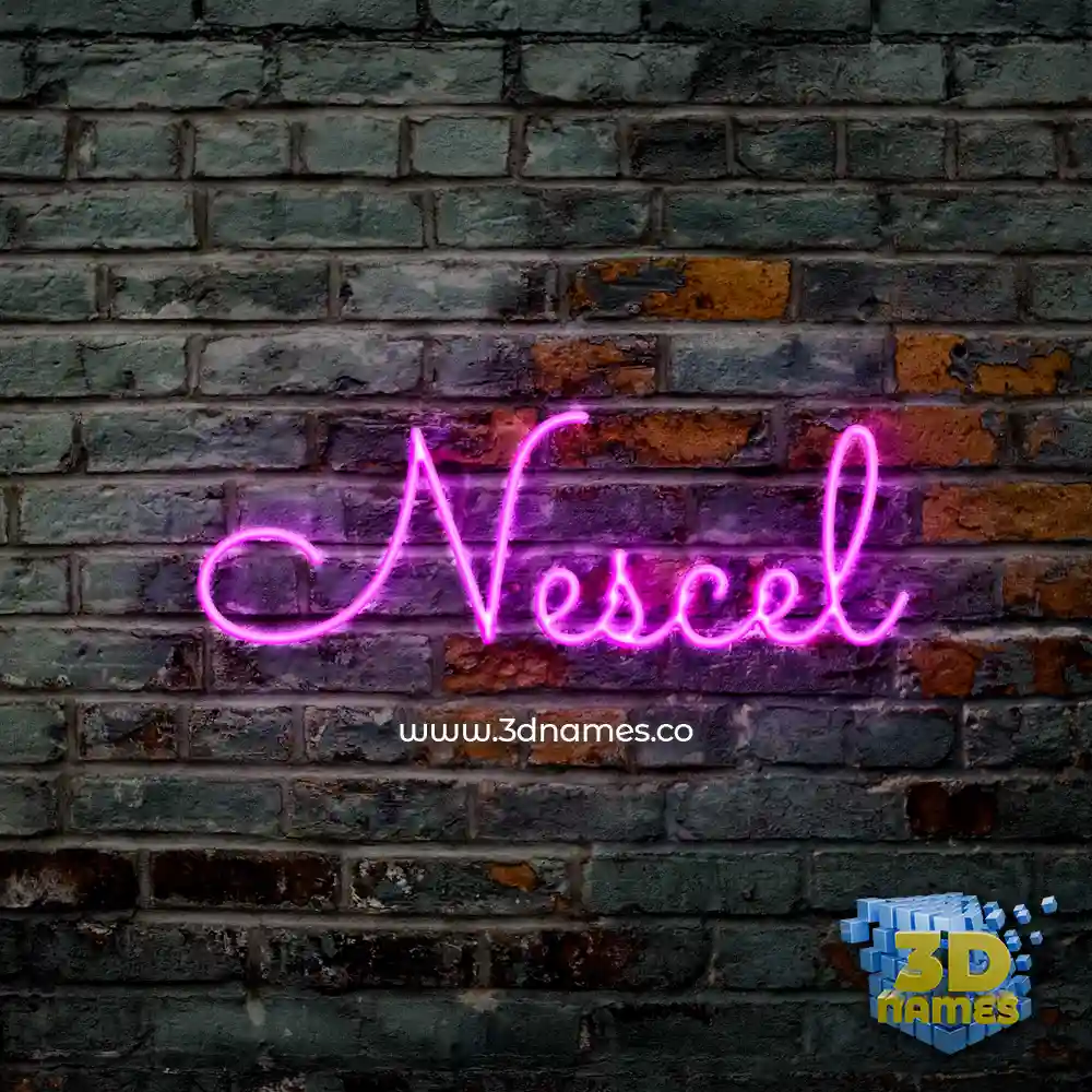 nescel in Pink Neon style - 3D name wallpaper