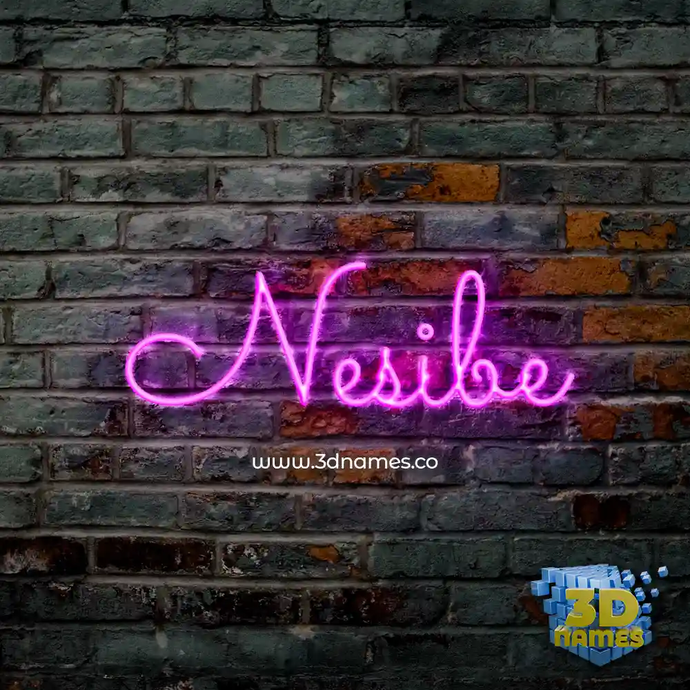nesibe in Pink Neon style - 3D name wallpaper
