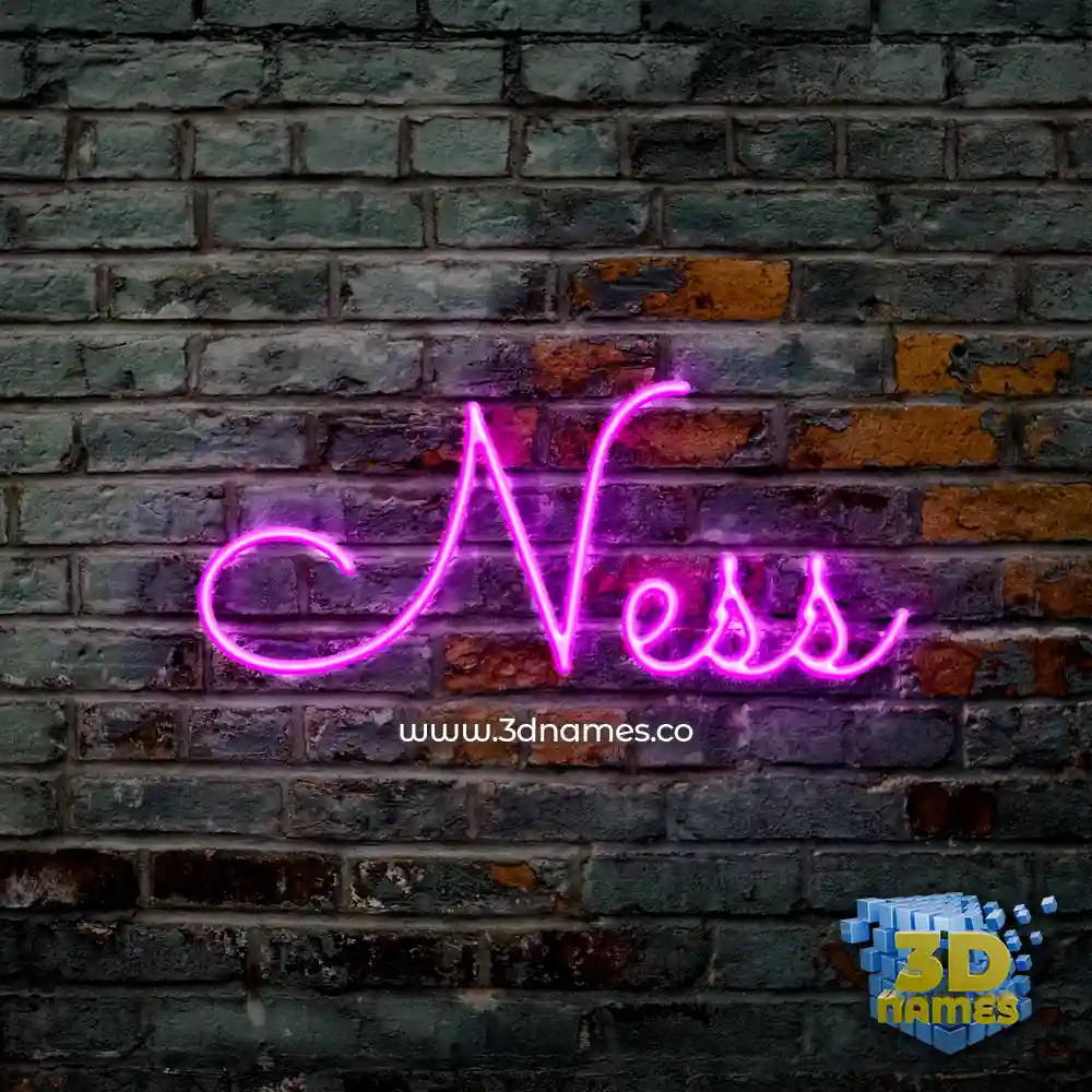 ness in Pink Neon style - 3D name wallpaper