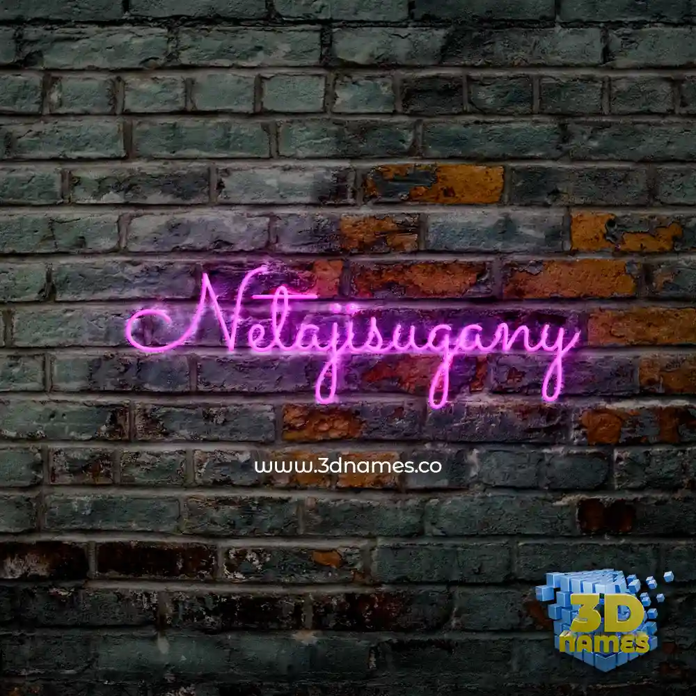 netajisugany in Pink Neon style - 3D name wallpaper