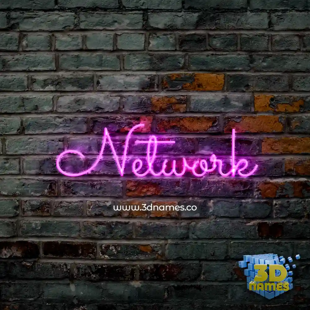 network in Pink Neon style - 3D name wallpaper