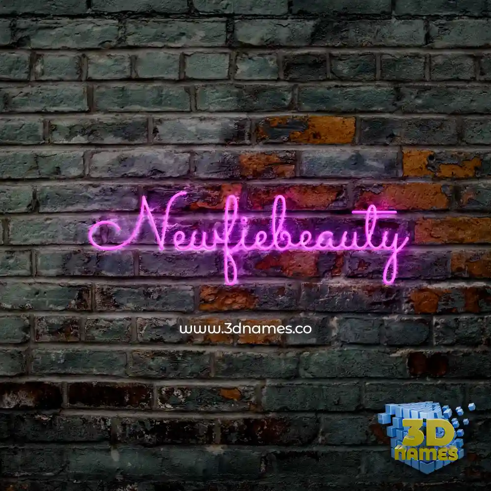 newfiebeauty in Pink Neon style - 3D name wallpaper