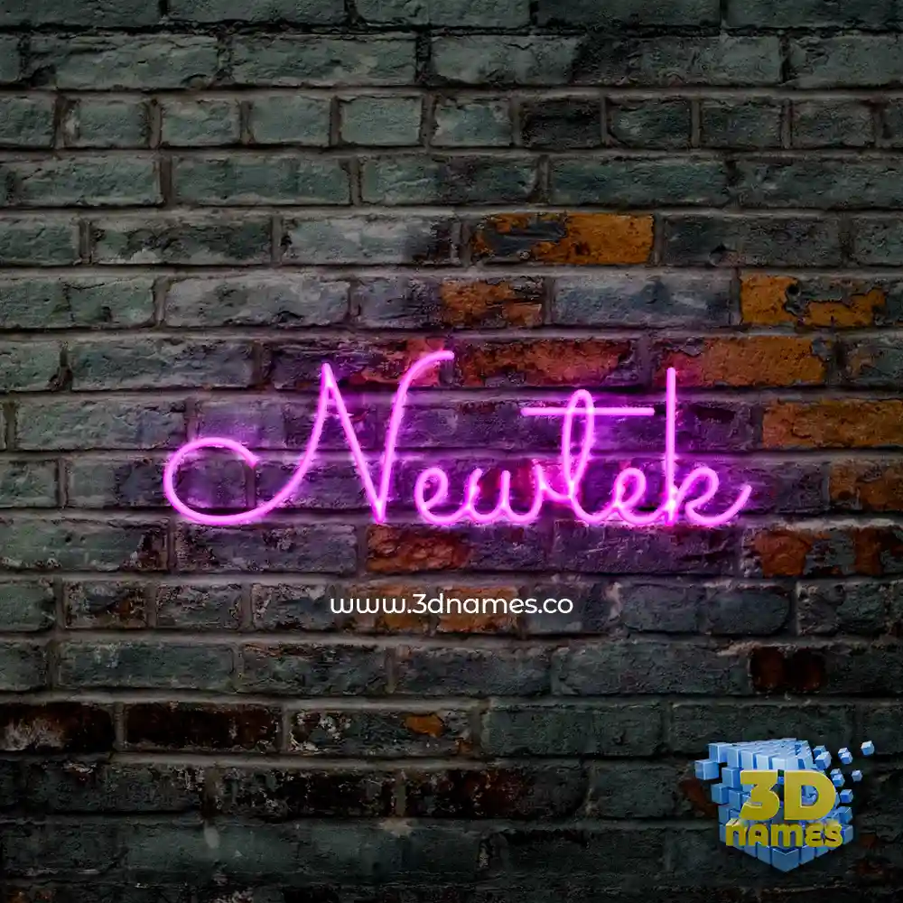 newtek in Pink Neon style - 3D name wallpaper