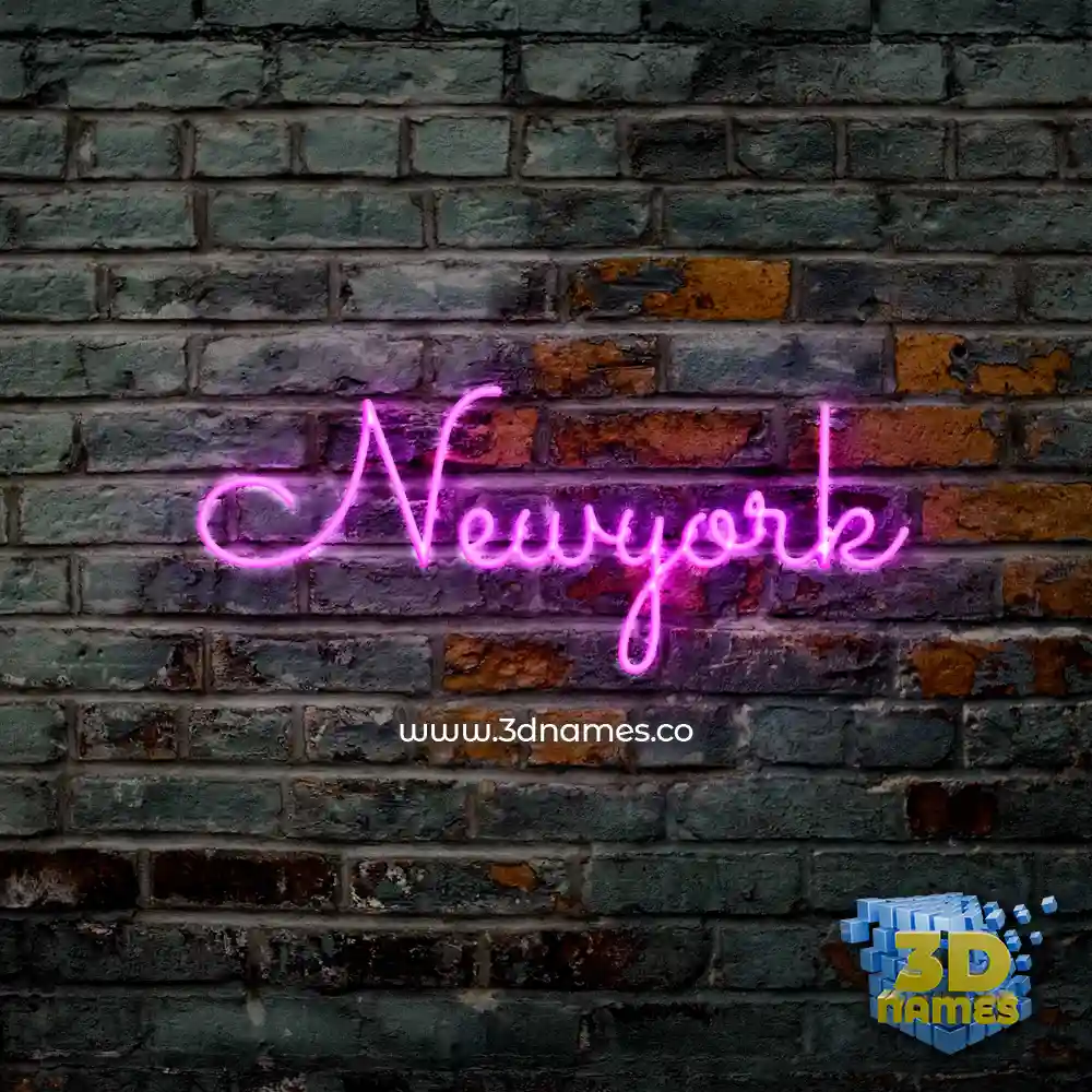 newyork in Pink Neon style - 3D name wallpaper