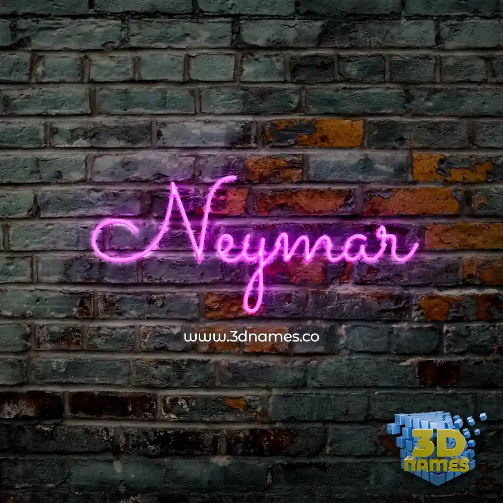 neymar in Pink Neon style - 3D name wallpaper
