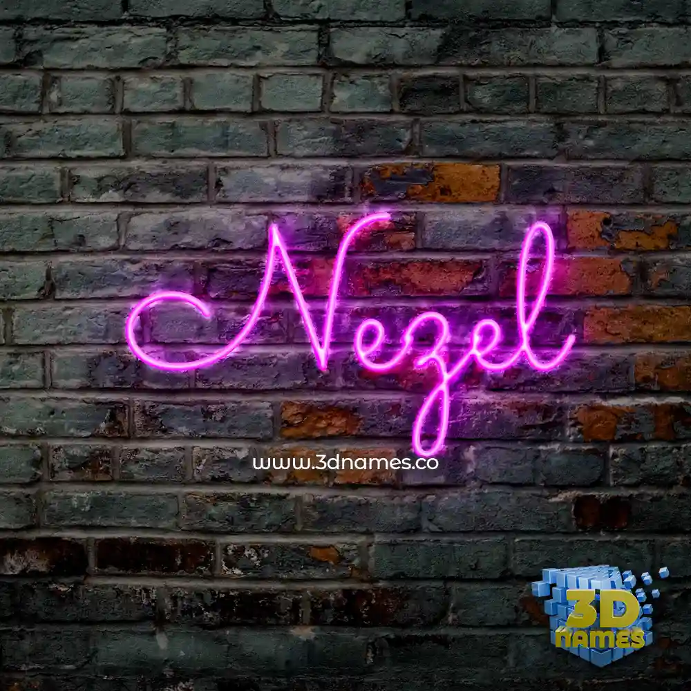 nezel in Pink Neon style - 3D name wallpaper