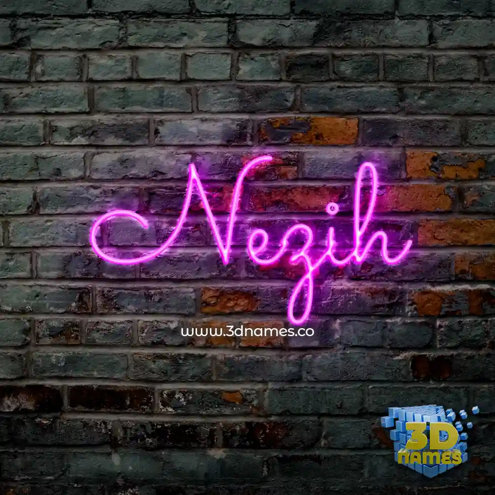 nezih in Pink Neon style - 3D name wallpaper