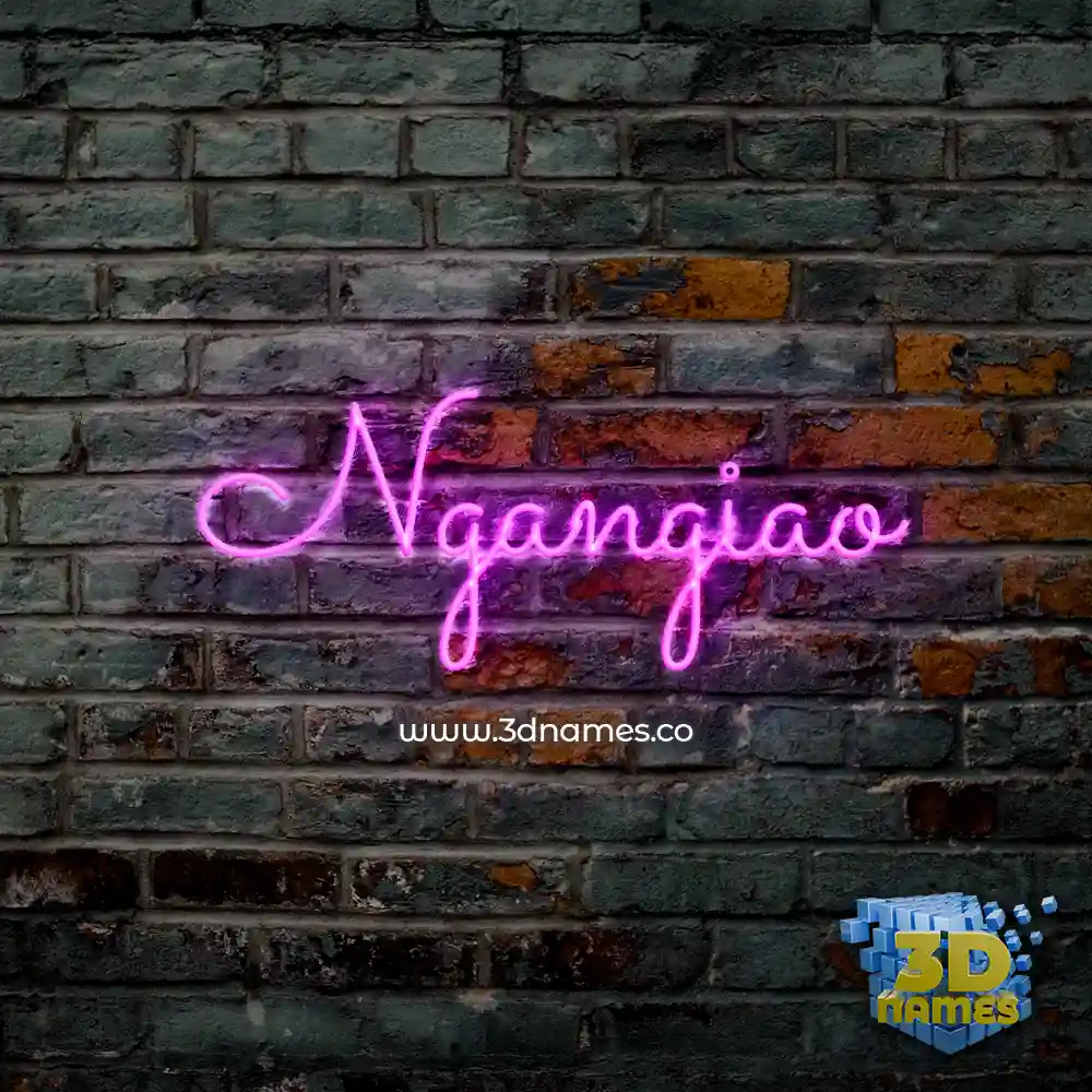 ngangiao in Pink Neon style - 3D name wallpaper